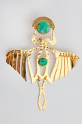 24K Gold and Raw Emerald Colombian Birds